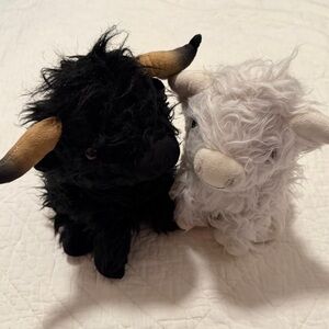 Black and White Plush Highland Cows